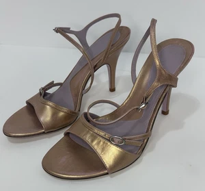 Kenneth Cole New York Spain Women's Pink Gold Ankle Strap Strappy Heels Size 6 - Bild 1 von 9