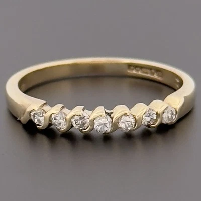 9ct Yellow Gold Diamond Eternity Band Ring Size M Hallmarked - Image 1 of 4