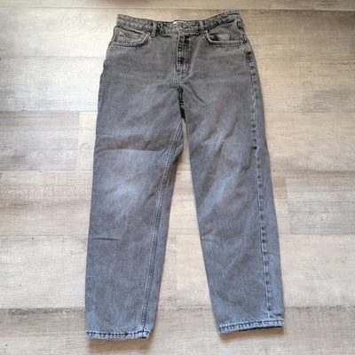 Jeans de mezclilla Zara The 90s Mom Fit pierna cónica tiro alto 100 % algodón talla 10 gris Foto 1 de 4