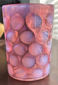 Vintage Cranberry Glas weiß gepunktet Becher - Bild 1 von 5