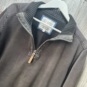 Fat Face Pullover Pulli Quarter Zip braun Größe L - abgenutzte Ellenbogenschützer - Bild 1 von 15