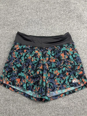REI кооператив шорты женщин маленький черный многоцветный работает Athletic печать с подкладкой - Изображение 1 из 4