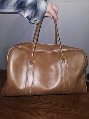 Mini bolsa de lona marrón con cremallera Airway Industries vintage  Foto 1 de 4