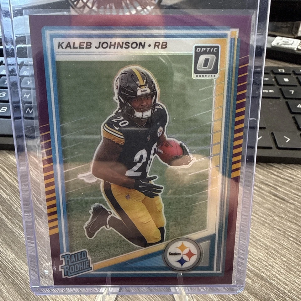 2025 Panini Donruss Optic Football Purple Rated Rookie /50 Kaleb Johnson Steeler - Image 1 of 4
