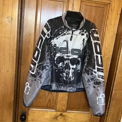 MEN'S ICON DECAY HOOLIGAN PADDED FULL ZIP SKULL MOTORCYCLE JACKET M Y2k Grunge - Image 1 of 4