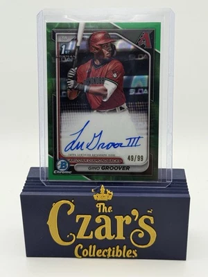 Gino Groover 2024 Bowman Green Lava 1st Refractor Auto 49/99 Diamondbacks - Image 1 of 3