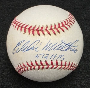 EDDIE MATHEWS Signed 512 HOME RUNS Official Baseball-HOF-MILWAUKEE BRAVES-JSA - Picture 1 of 9