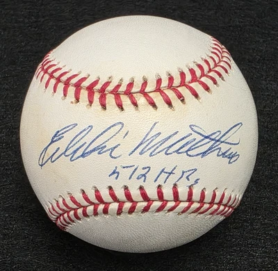 EDDIE MATHEWS Signed 512 HOME RUNS Official Baseball-HOF-MILWAUKEE BRAVES-JSA - Image 1 of 4
