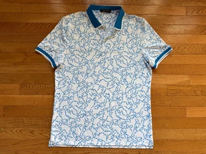 G/FORE - Camisa polo de golf Star Dust ajustada estampada técnica - azul talla M - Imagen 1 de 5