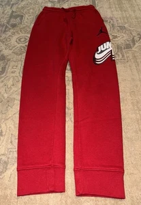 Nike Jordan Jumpman Red Fleece Joggers Youth Sz Large 13-14 Yrs Logo - Picture 1 of 5