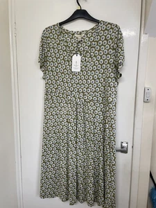 Seasalt Size 20 Crebawthan Dress Green Floral - Picture 1 of 8