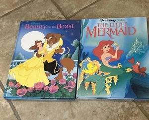 Walt Disney Classics The Little Mermaid & Beauty & The Beast Books 1991 - Picture 1 of 24
