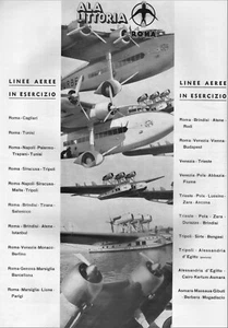 PUBBLICITA' 1935 ALA LITTORIA S.A LINEE AEREE AEROPORTO ROMA AEREI FLOTTA   - Picture 1 of 1