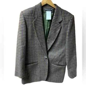 Blazer Benard Holtzman Vintage Lana a Cuadros Mujer Talla 10 Marrón Verde y Púrpura  - Imagen 1 de 3