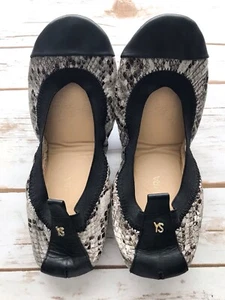 Yosi Samra Samantha Ballerinas Schlangengrau Größe 6 faltbar verstaubar - Bild 1 von 12