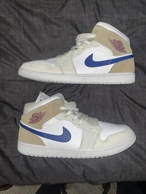 Talla 15 - Jordan 1 Mid Blanco Caqui Azul Vacío 2021 Foto 1 de 4