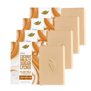 4 Packungen - Taube Revitalisierende Pflanzenmilchseife Riegel Kokosmilch & Zucker Litschi 5 Oz. - Bild 1 von 3