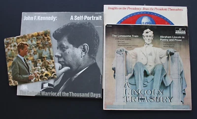 Lincoln Treasury JFK Self Portrait Presidents Speak RFK Battle Hymn Vinyl LP Lot - Image 1 of 4