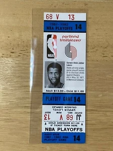KAREEM ABDUL-JABBAR LAKER~VTG 1981-82 P-land Tr-Blazers~FULL NBA PLAYOFF Ticket - Picture 1 of 5