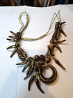 Goldtone Plastic Pirate Necklace Claws/Beads,Bones Costume Accessory Punk Fun