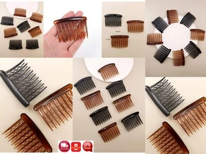 HAIR COMBS HAIR SLIDES 4 PACK OF BLACK CLEAR TORT HAIR COMB PLASTIC - Picture 1 of 19