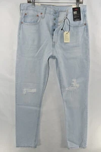 Jeans donna Levi's Premium 501 S skinny vita alta Big E blu nuovi taglia 32x30 - Foto 1 di 12