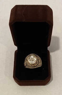 US Marines Men's Stainless Steel Military Patriotic Ring With Clear Stone  10 - Image 1 of 4