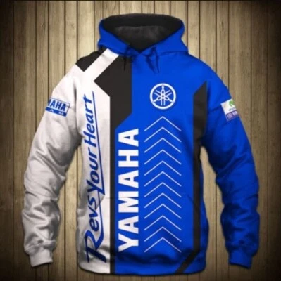 Yamaha Hoodie 3D "Teem Racing" All Over Printed For Gift Hot Trend White Blue - Image 1 of 4