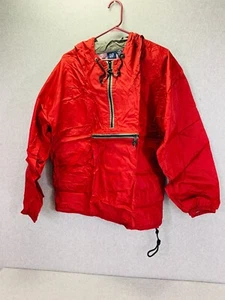 Vintage GAP Anorak jacket red hooded windbreaker in zip bag Size Large - Picture 1 of 11