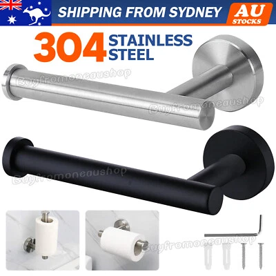 Mounted Toilet Paper Roll Holder Stainless Steel Hook Bathroom Wall Storage AU - image 1 of 4