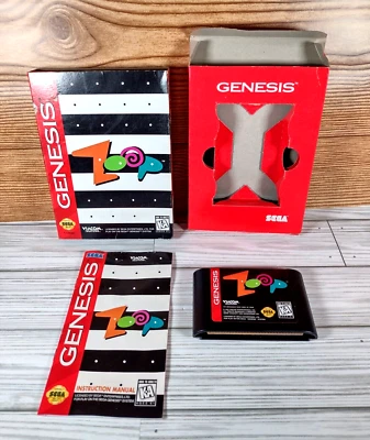 Zoop (Sega Genesis, 1995) CIB with Box, Paperwork and Protector - Image 1 of 4