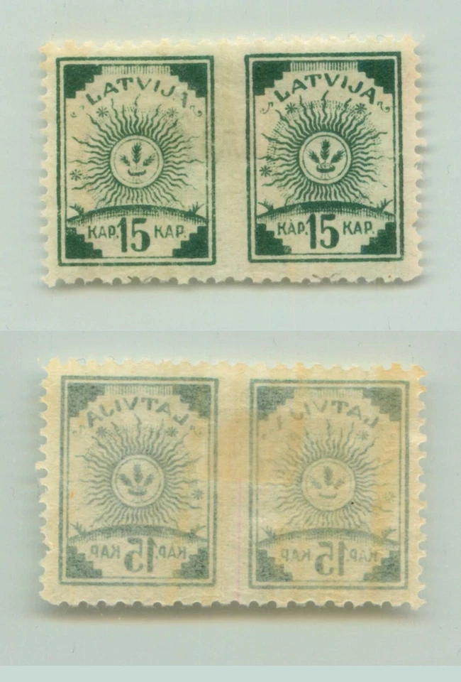 Latvia 1919 SC 20 mint pelure p missing perf pair. rtc2194 - Image 1 of 1