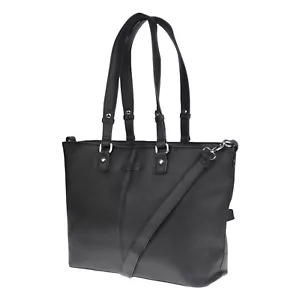 Große Damen Shopper Tasche Schultertasche Umhängetasche Leder Optik Schwarz - Bild 1 von 9