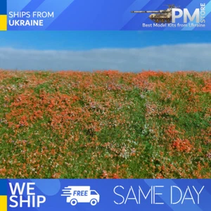 Model Scene F565 Blooming meadow Poppies 18/28 Cm Diorama upgrade accessories - Picture 1 of 2