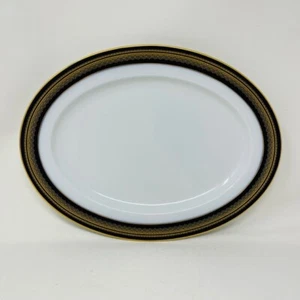 VTG Noritake Vienna Platter Serving Plate Oval 2796 White Blue Gold China 13.5 " - Picture 1 of 10