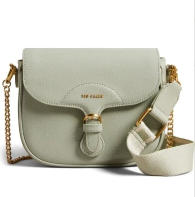 Ted Baker- ESIA- Webbing Saddle Patent Leather Crossbody Bag- Green- NWT- $250 - Image 1 of 4