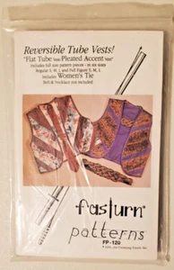 Vintage FP-120 Fasturn Pattern Reversible Flat Tube Pleated Accent Vest Sew - Picture 1 of 7