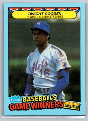 # 18 Dwight Gooden New York Mets 1987 Fleer Baseball's Game Winners - Image 1 of 2
