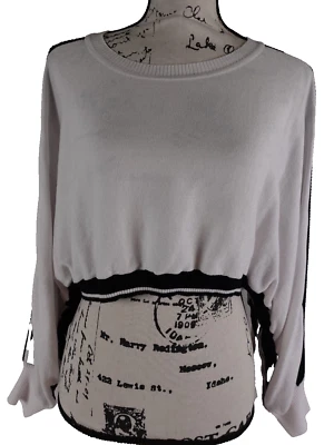PLANET Women's Cropped Sweater One Size Cotton Blend Lightweight Pullover Baggy - Image 1 of 4