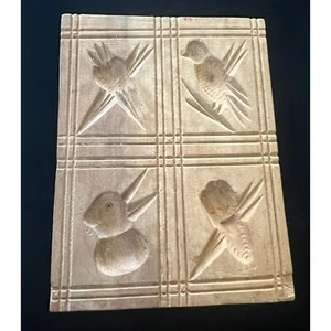 Antike primitive handgeschnitzte Hartholz-Springerle/Keksform mit 4 Szenen - Bild 1 von 12