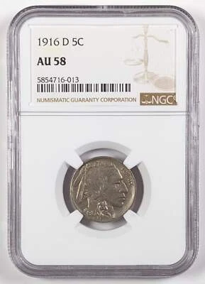 1916 D Buffalo Nickel NGC AU58 - Image 1 of 4