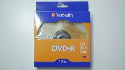 DVD-R Discs Verbatim 4.7GB 16X 120 min 10 Pack Brand New Sealed. - Image 1 of 3