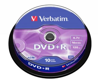 VERBATIM 43498 MATT SILVER DVD+R CAMPANA DA 10 PZ AZO - Immagine 1 di 4