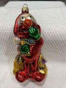 Kurt S Adler Polonaise Elmo Sesame Street. 1997 Blown Glass Christmas Ornament