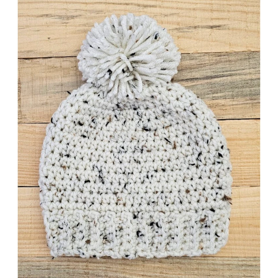 Hecho a mano Crochet Bebé Sombrero Pompón Infantil Gorro Gorra Baby Showers 12 MO Foto 1 de 1