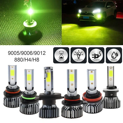 100W H8/H9/H11/880/881/5202/9006/HB4/9005/HB3 Lemon Green Car LED Fog Light Bulb - Image 1 of 4