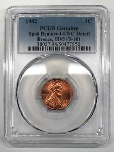 1982 P Bronze Large Date (LD) DDO FS-101 Lincoln Memorial Cent PCGS UNC Detail - Picture 1 of 5