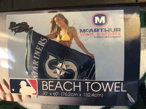 MLB Seattle Mariners McAthur/Wincraft 30"X60" Cotton Pool Beach Dorm Towel NEW! Cover