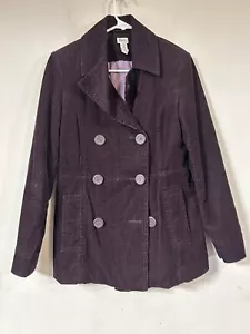 Bass Jacket Womens XS Plum Corduroy Pockets Boho Retro 6-Button Jacket Blazer** - Picture 1 of 5