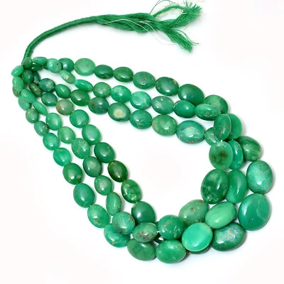 Crisoprasa Pulida Caída, Cuentas Caídas Crisoprasa, Crisoprasa Verde Caída Foto 1 de 4